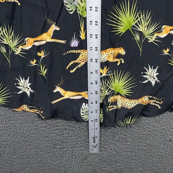 RSVLTS Shirt Mens XL Black Cheetah Gazelle The Hunt Kingpin Bowling Button Up - Picture 11 of 12